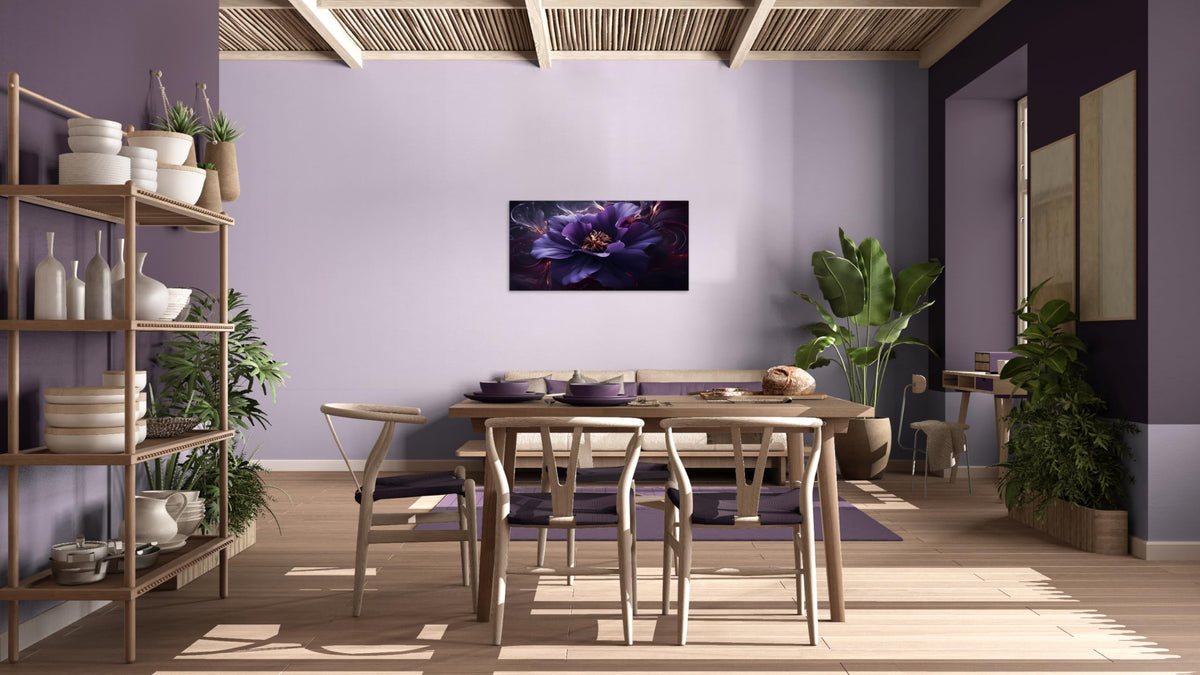 1 Panel Purple Picture Wall Art Purple Canvas Wall Art Flower Pictures Abstract Flower Print on Canvas Flowers Art for Bedroom Home Decor Living Room Stretched and Framed 8x16 inch (16"L x 8"W / Purple Flower 6)