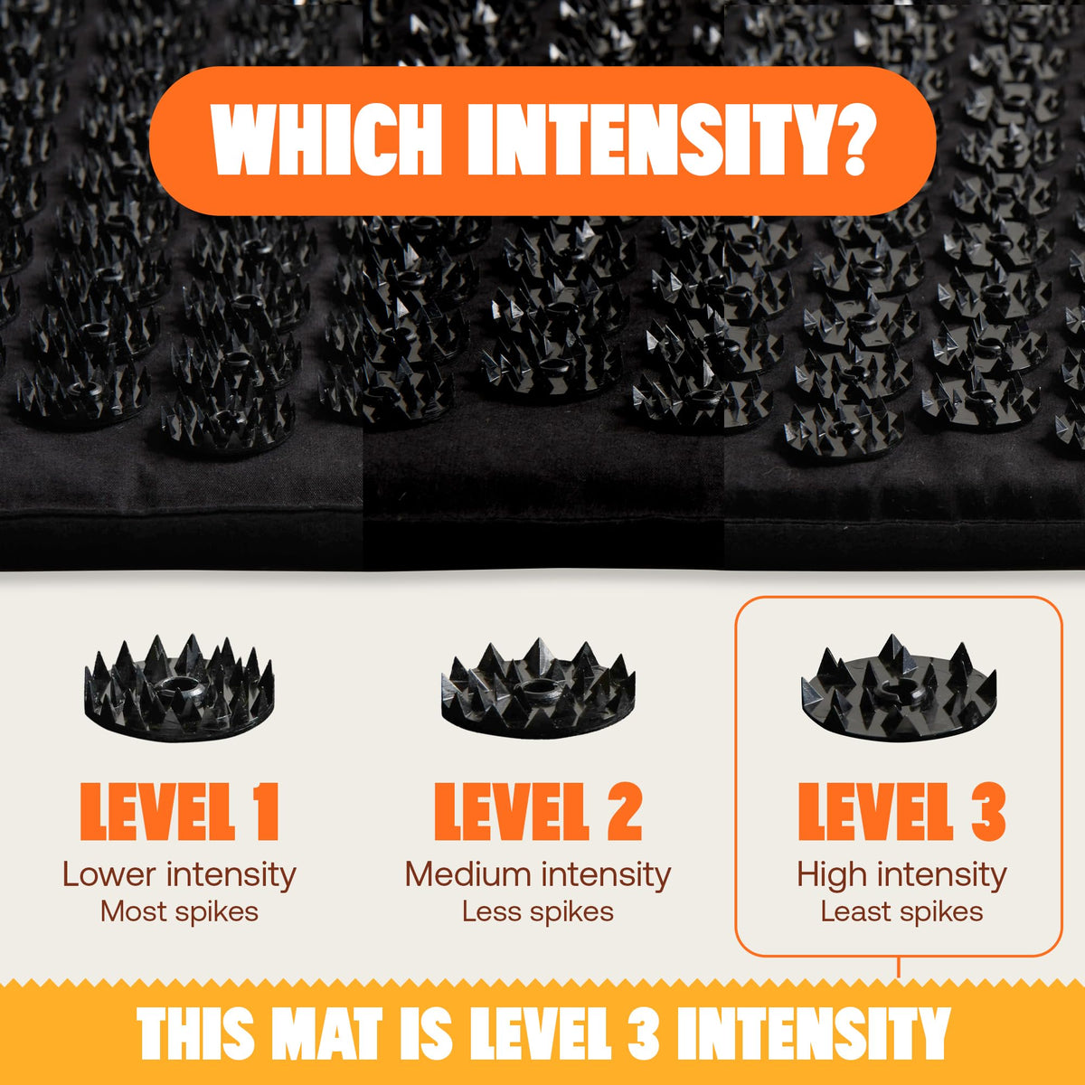 Acupressure Mat for Tension Release (Level 3 / Premium-black)