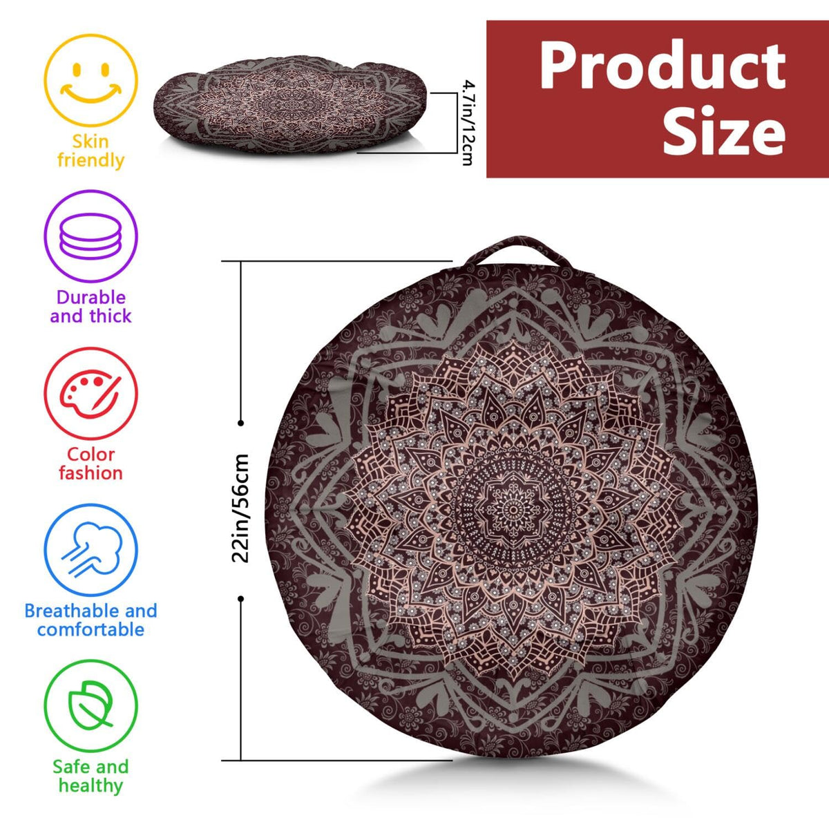 Meditation Cushion (Mandala N / Round)