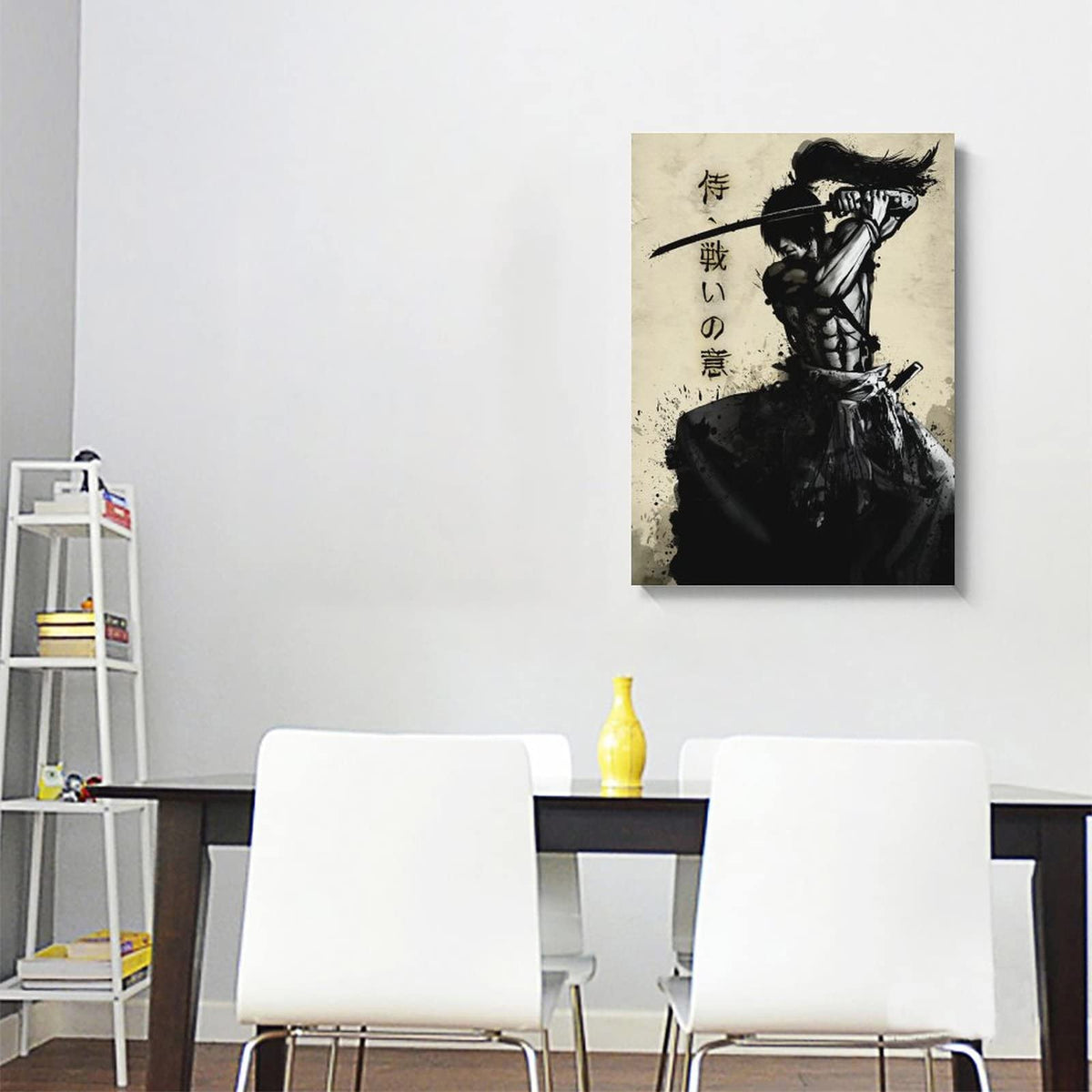 Retro Japanese Warrior Bushido Armored Samurai Poster Art Canvas Painting Wall Print Picture Room Home Decor Unframed 24 x36 inches (36"L x 24"W / Unframe-7)