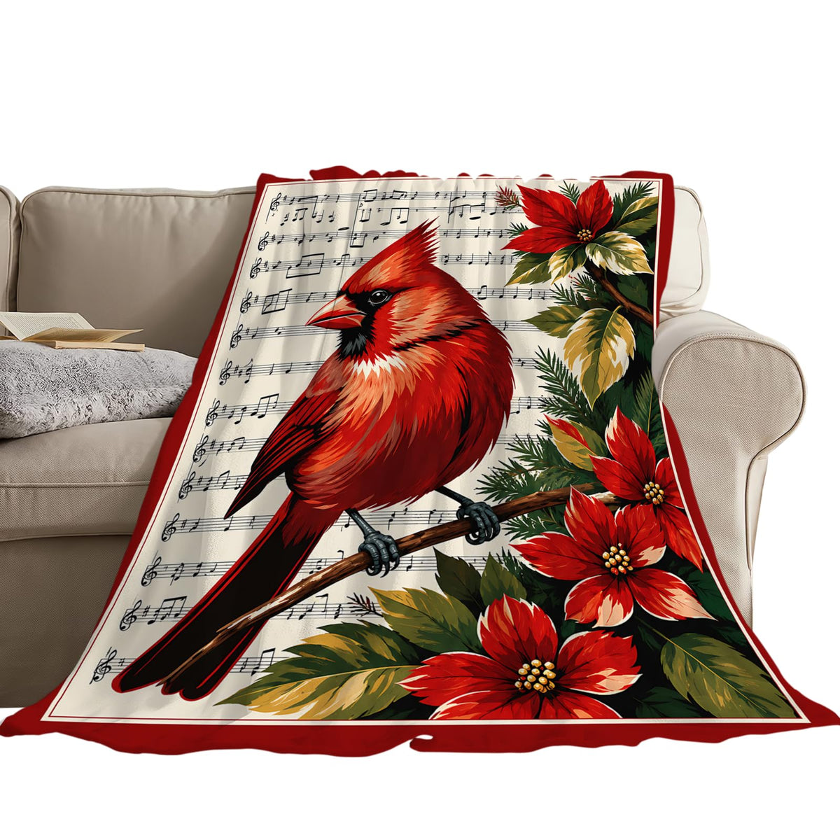 Christmas Cardinal Blanket Bird Lover Gifts Throw Blanket 40"X50" (40"x50" / Cardinal01)