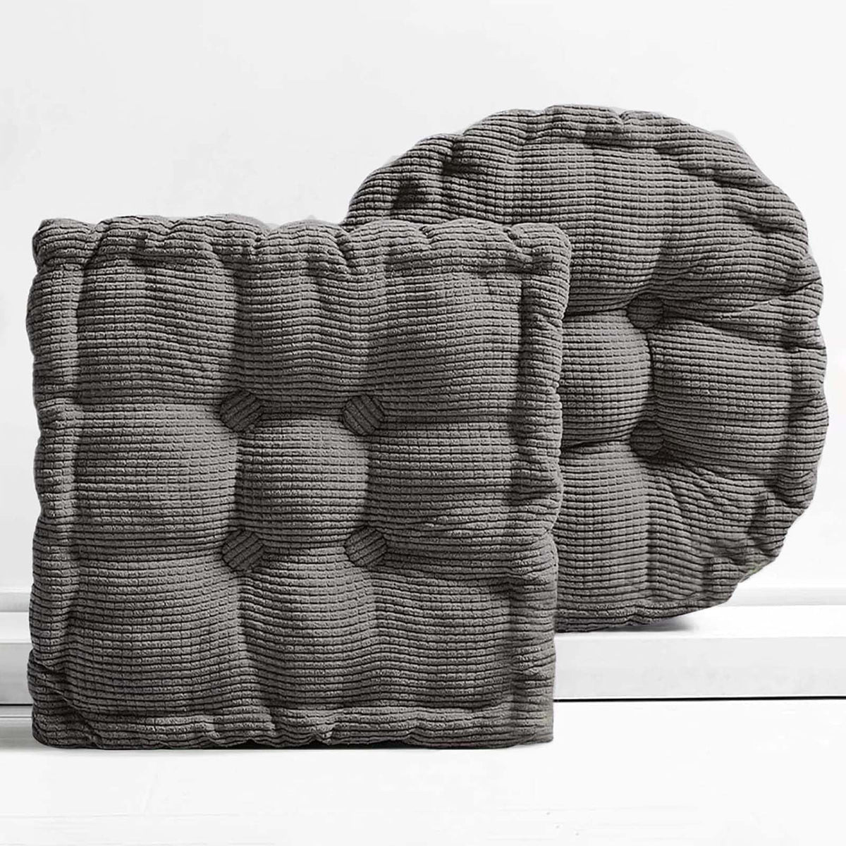 Chair Cushions 2 Pack (Dark Grey / 18"Lx18"Wx3.2"H)