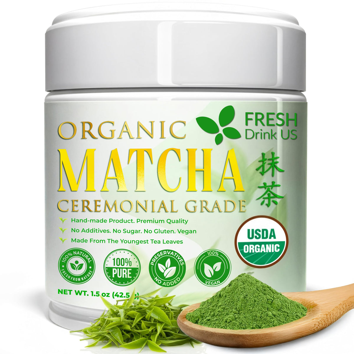Organic 1.5 oz Luxury Ceremonial Grade Matcha (1.5oz)