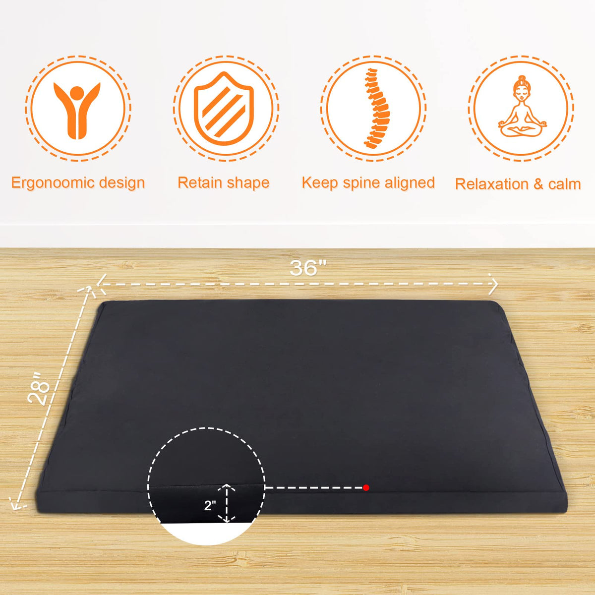 Zabuton Meditation Mat (White)