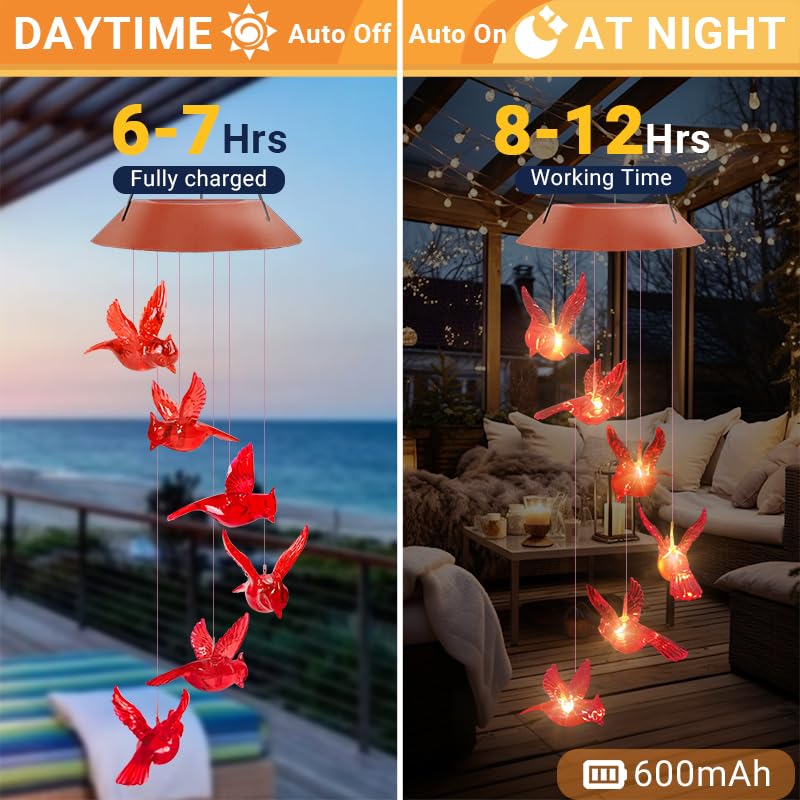 Cardinal Solar Wind Chimes