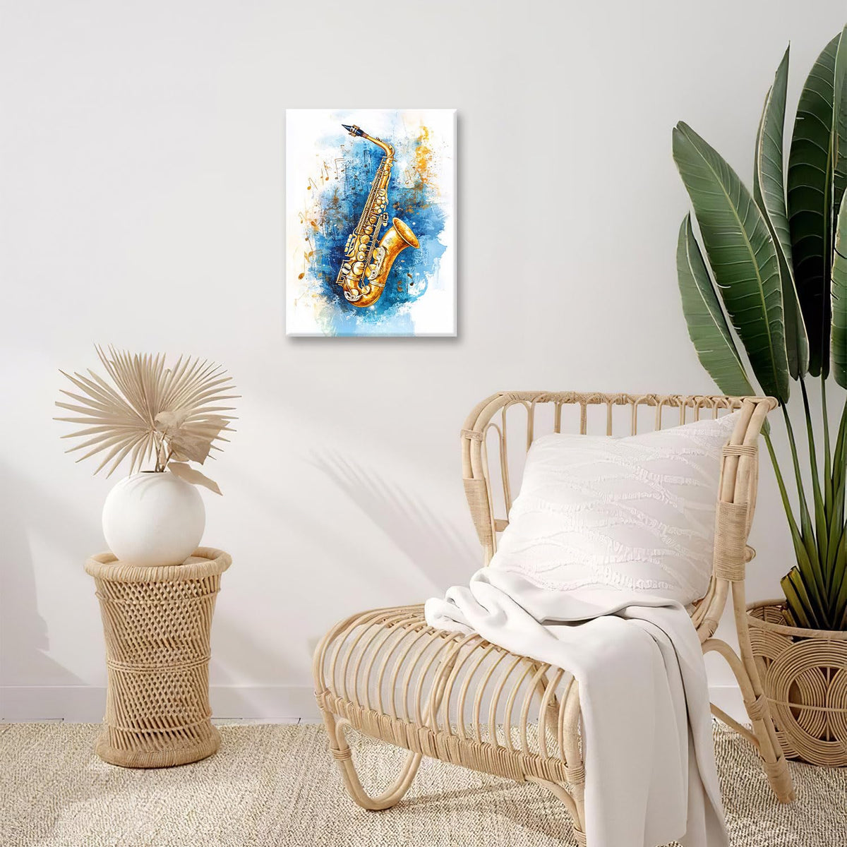 Music Theme Wall Art (16"L x 12"W / Sax)