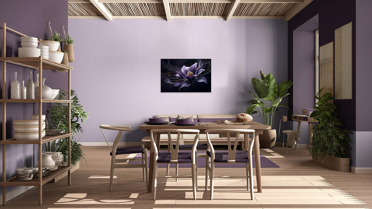 Purple Canvas Wall Art (40"L x 30"W / Purple Flower 5)