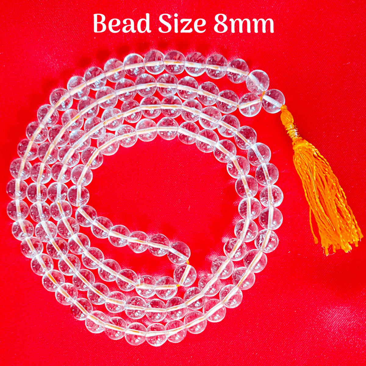 Sphatik Mala Original Spadigam Malai Original Sphatik Jaap Mala 108 Beads (8 mm)