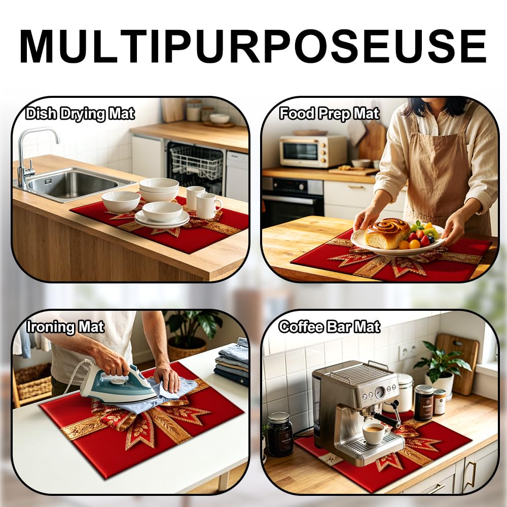 Christmas Gift Bow Stove Top Cover 28.35x20.47 in Holiday Mat (Colorful3684)