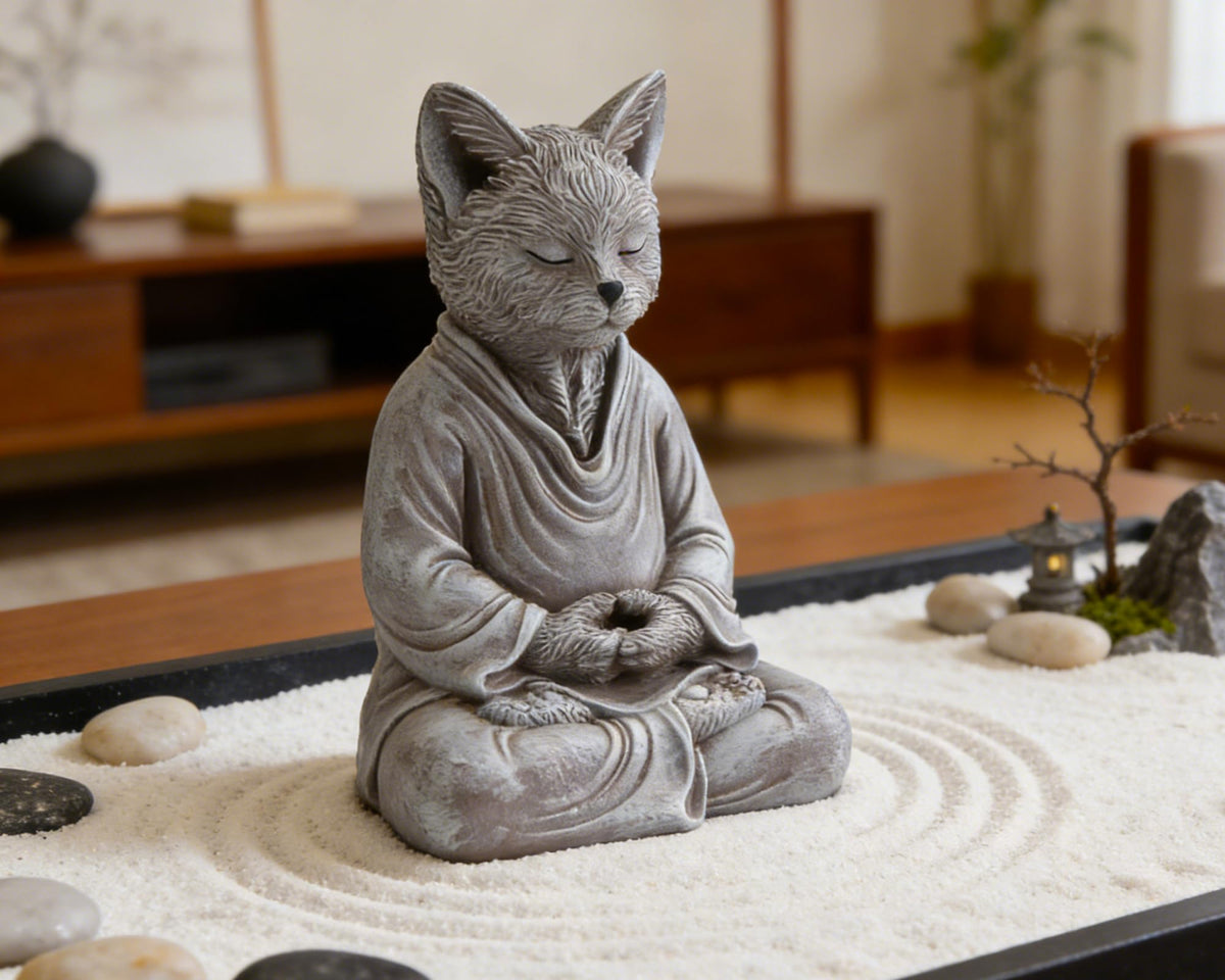 7 Inch Zen Meditation Cat Statue