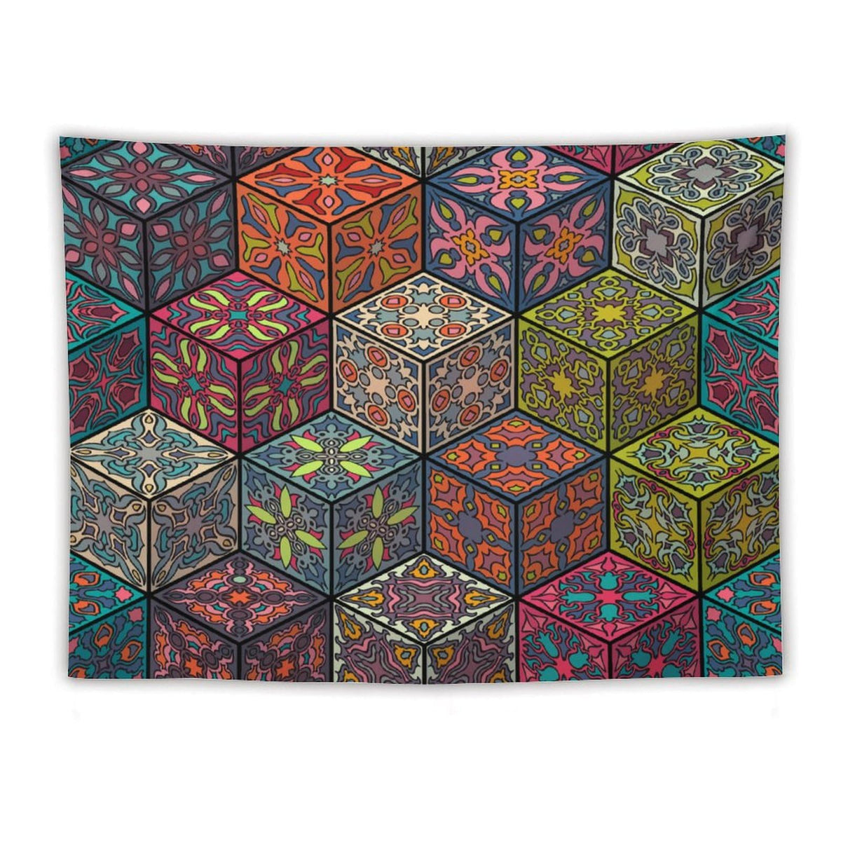 Hippie Bohemian Mandala Tapestry Wall Hanging Indian Flower Floral Texture Print Tapestries Home Decor for Living Room Bedroom Apartment Farmhouse Dorm 60"x80" (60"L x 80"W / Mandala-22)