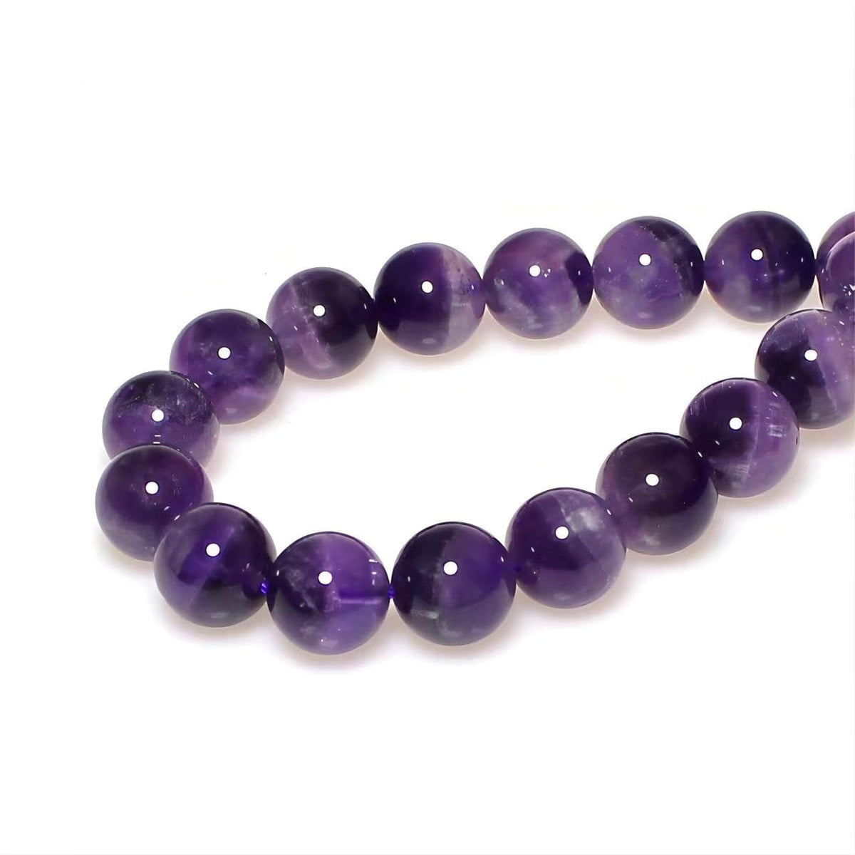 Natural Dreamy Amethyst Beads Round Stone Beads DIY Loose Beads for Jewelry Making Beads 15" (Dreamy Amethyst / 8mm)