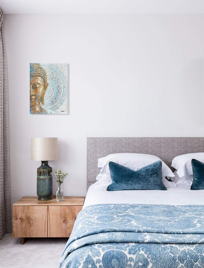Gold Buddha Canvas Wall Art (12"x16"x1 / Buddha with Mandala)