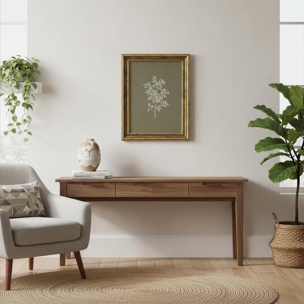 Vintage Framed Olive Branch Wall Art (olives / 24"L x 16"W)