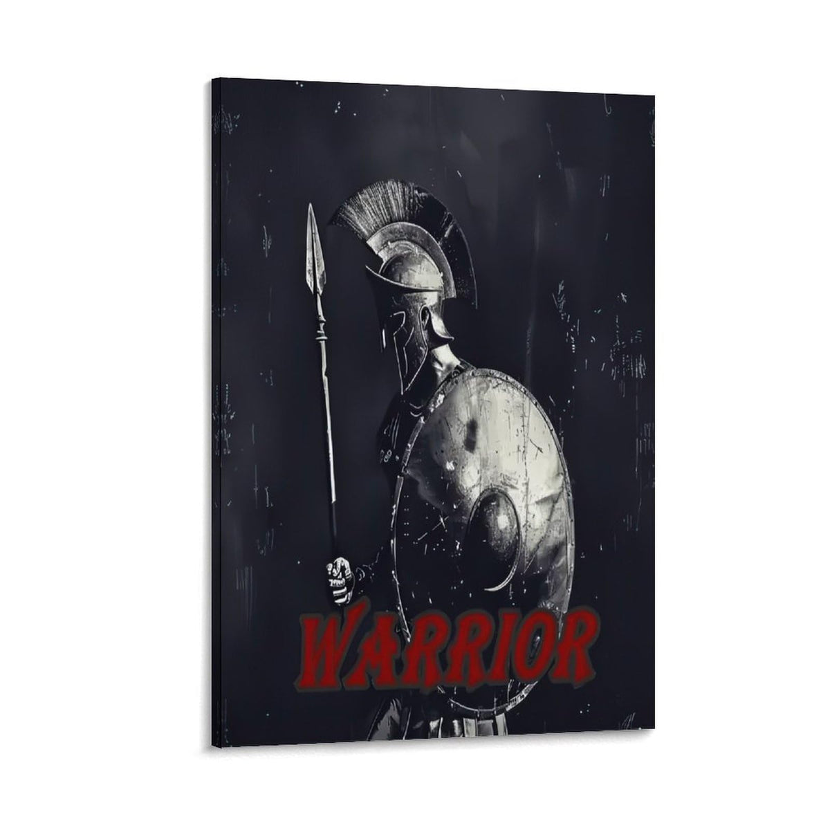 Warrior Spartan Art Poster Canvas Printing Wall Art Prints Wall Decor Posters Ancient Greek Soldier Helmet Shield Spear Battle Style Dark Blue Living Room Bedroom Office Gym Decor 12x18inch (style-5 / 12x18inch(30x45cm) Frame)