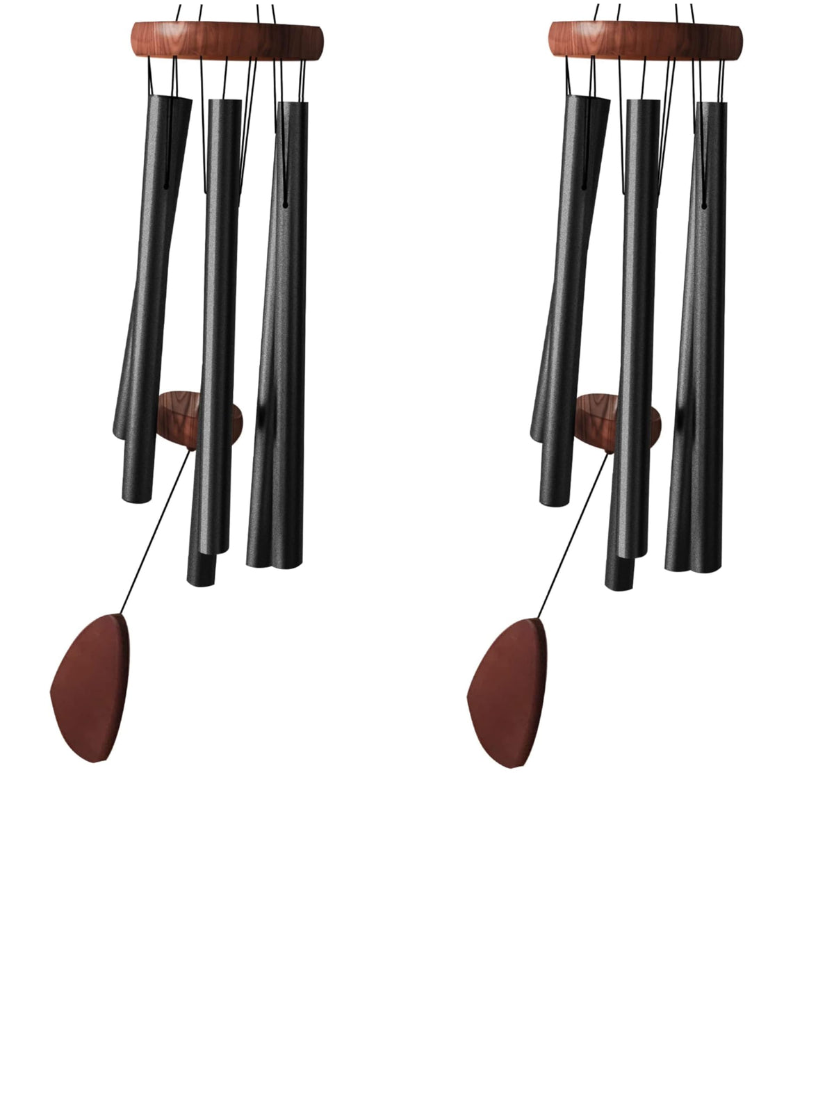 2PCS 37" Black Windchimes Outdoors (Pure Black)