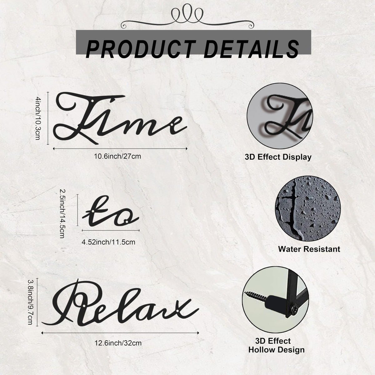 Metal Bathroom Wall Decor (Time to Relax)