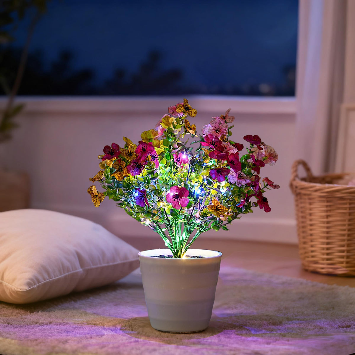 Artificial Multicolor Flower Lamp Night Light for Bedroom Shop Wedding Home Decor Gifts for Women Mom Daughter Grandma Girlfriend Coworker Friend Birthday Christmas Valentines Mothers Day (Sunflower- Color)
