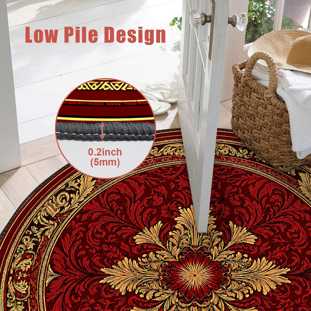 4ft Round Rug for Living Room (26 / 4' (Round))