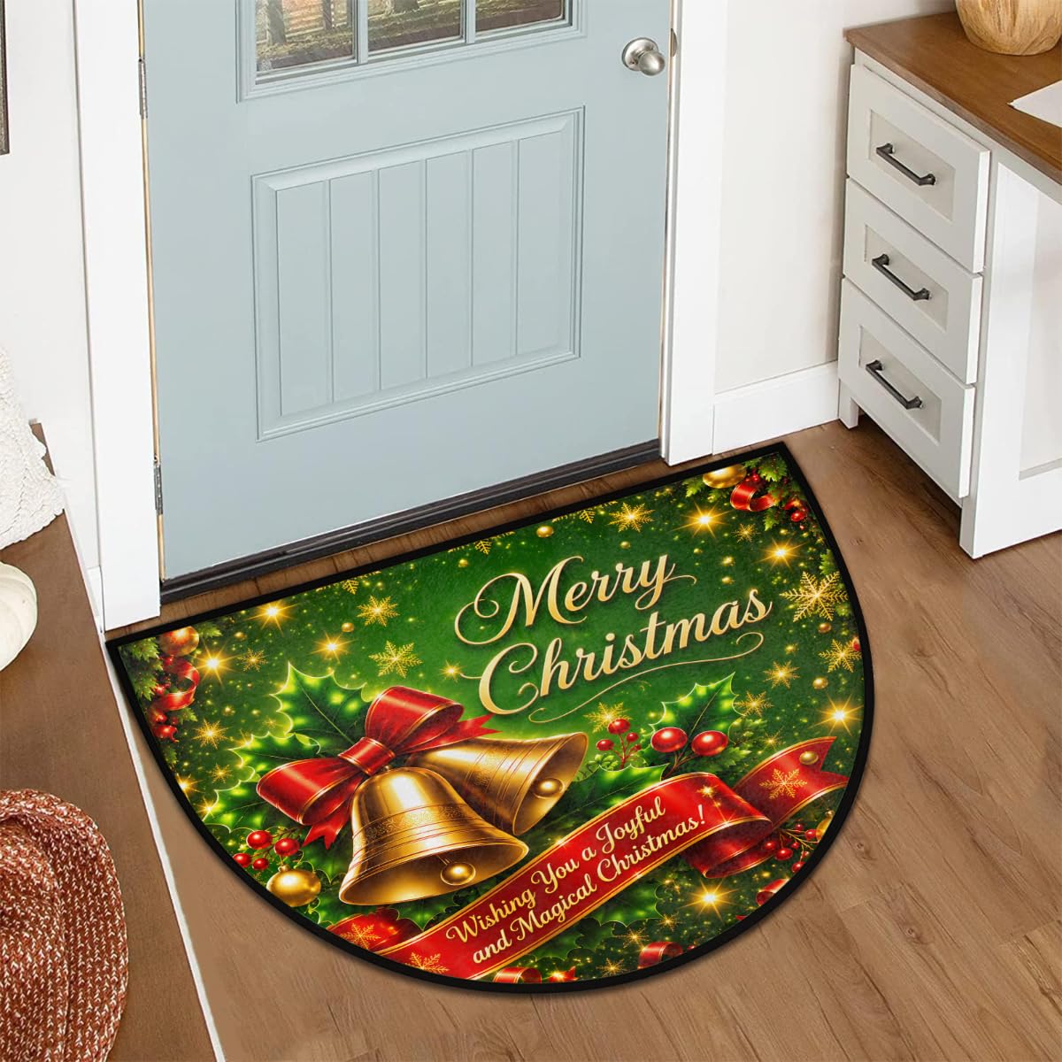Christmas Half Round Rug Half Moon Door Mat Half Circle Rugs (Z: C-color 1)