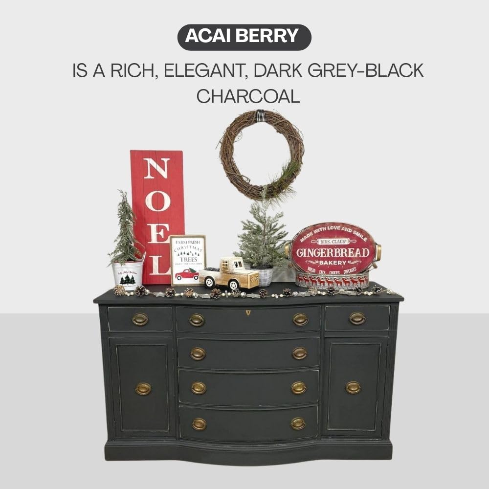 ACAI BERRY Black Chalk Paint for Furniture Painting DIY (Acai Berry / 128 Fl Oz (Pack of 1))