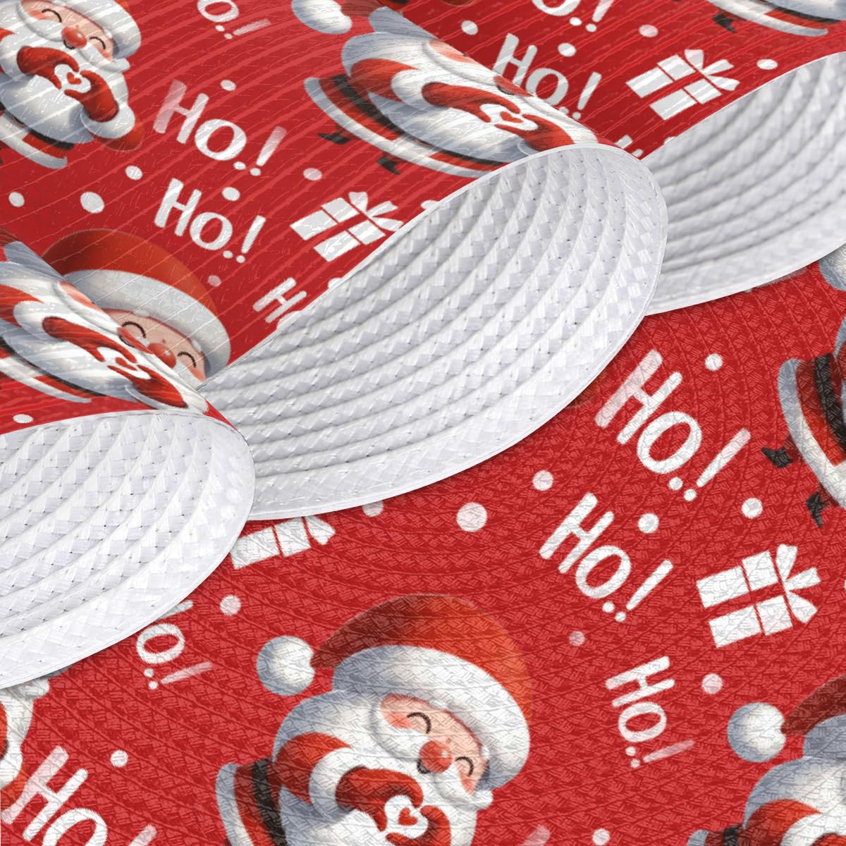 Christmas Woven Placemats Round Placemats Set of 4 for Festival Party (C 005 / 4 pieces)