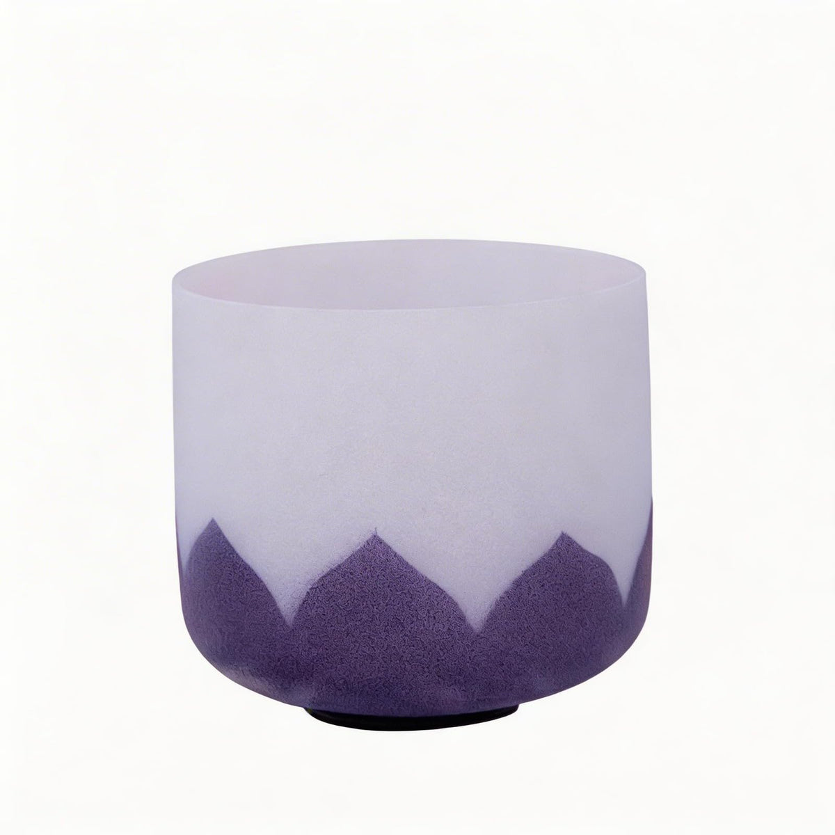 432Hz A 3rd Eye Chakra Lotus Frosted Quartz Crystal Singing Bowl 7" (7 inch / 432 Hz A note Lotus Bowl)