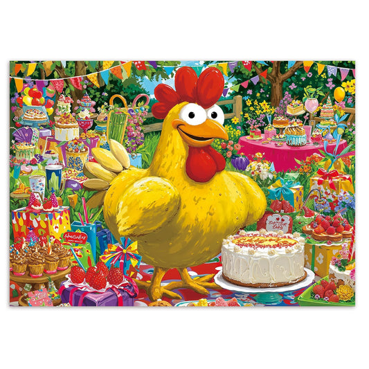 1000 Piece Jigsaw Puzzle for Adults (E-yellow Rooster Cake Party / 1000 Pieces)