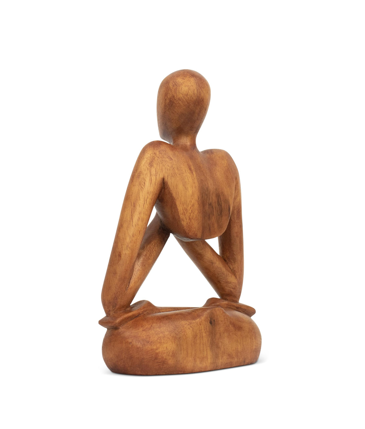 8" Wooden Handmade Abstract Sculpture Art Decorative Home Decor Handcrafted Figurine Accent Decoration Artwork Hand Carved (Lotus Pose)