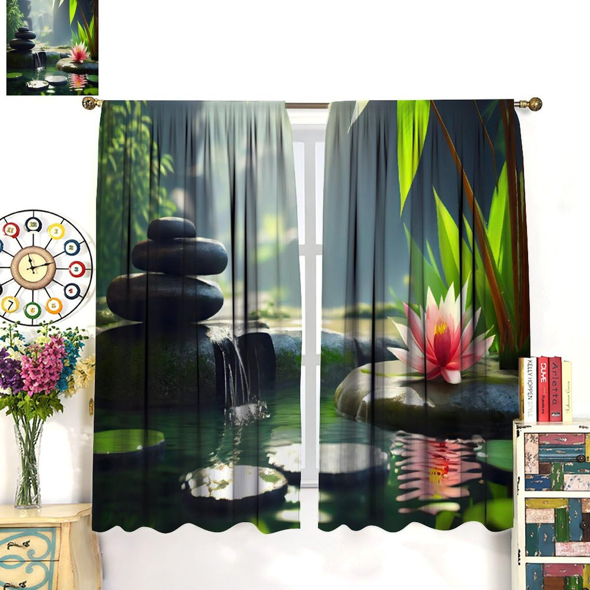 Spa Blackout Curtains for Bedroom (36"W x 63"L (Pack of 2) / Style-5)
