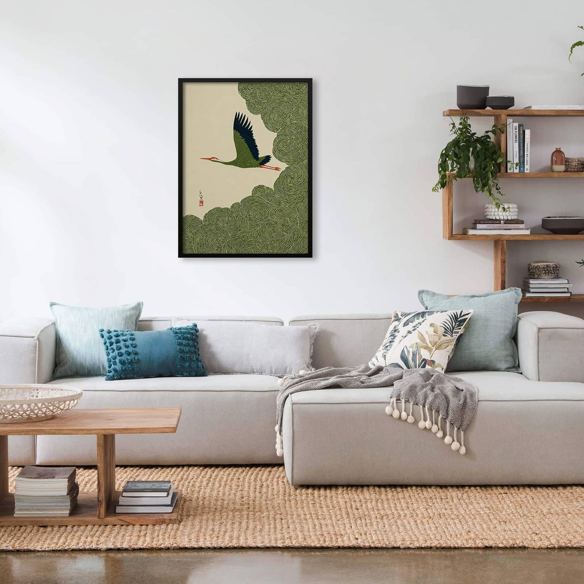 Black Framed Vintage Japanese Flying Wall Art 16x24in Nature Bird Pictures Aesthetics Posters Animal Prints Nordic Nature Zen Calm for Asian Syle Living Room Bedroom Office Decor Ready to hang (Black Framed / Japanese Pictures / 24"L x 16"W)
