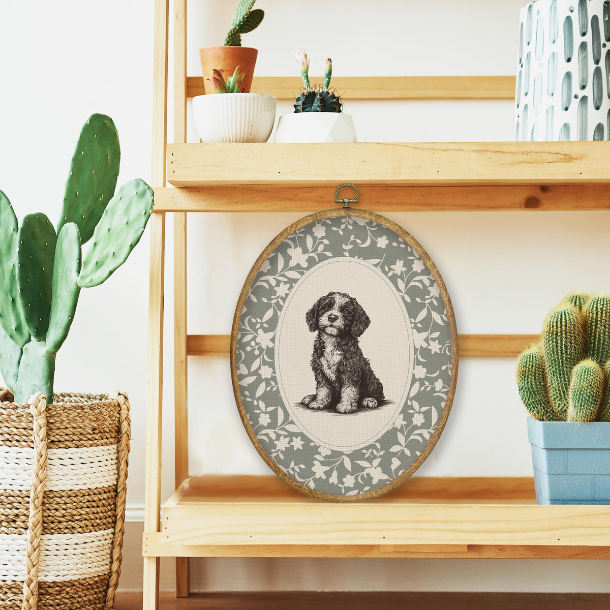 Vintage Cockapoo Dog Oval Wall Art Prints Decor 8.6x11.4 (Colour 64)