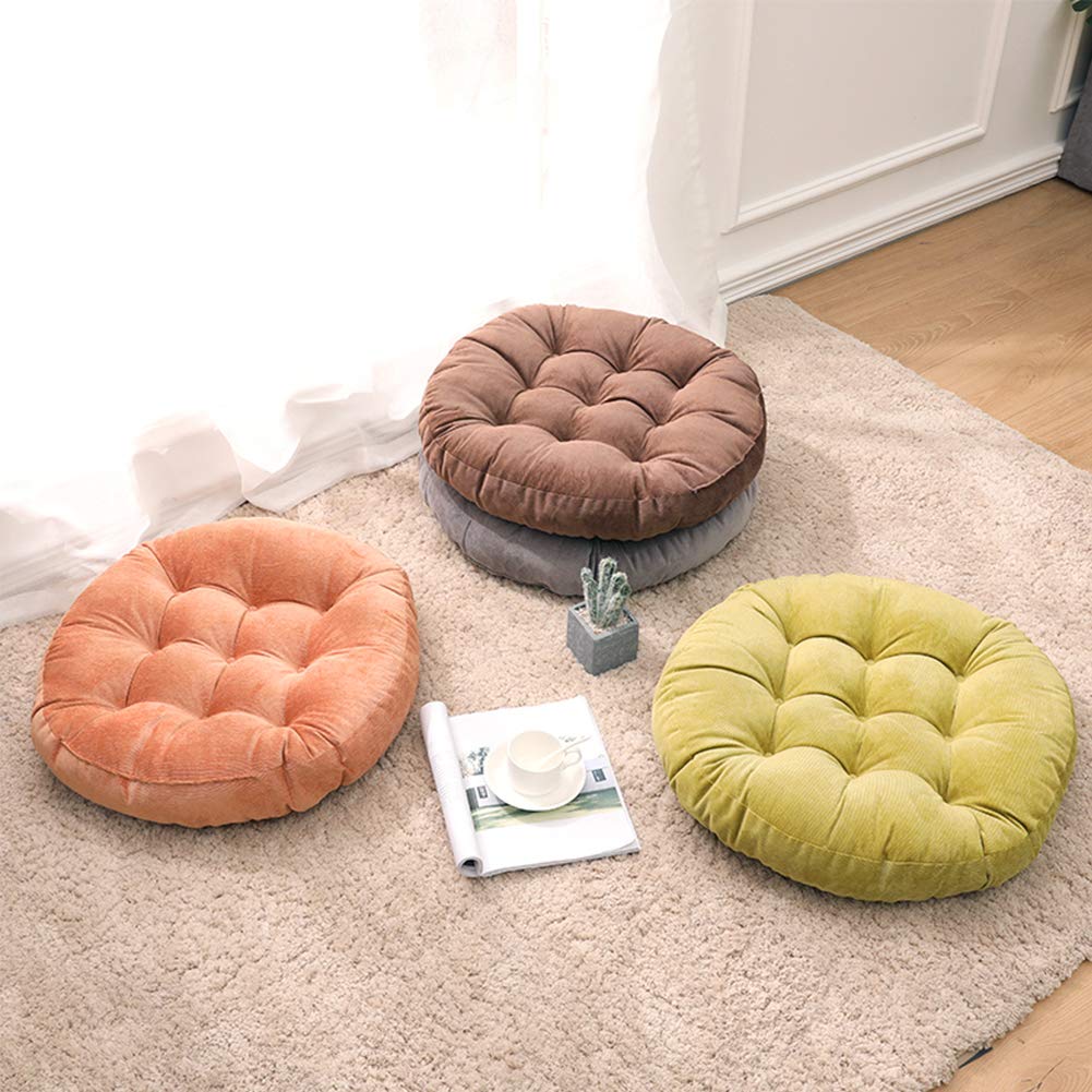 22 Inch Floor Cushion (Round|green / 2 Count (Pack of 1))