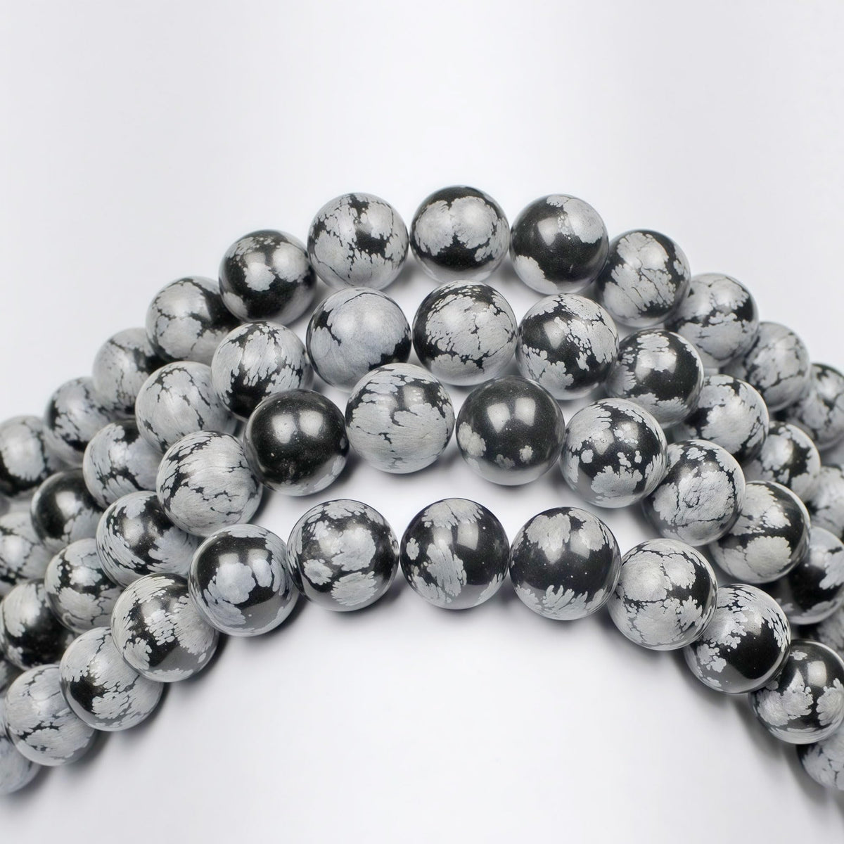 Snowflake Obsidian Beads Round Natural Stone Beads for Jewelry Making DIY Bracelet (Snowflake Obsidian / 6mm)