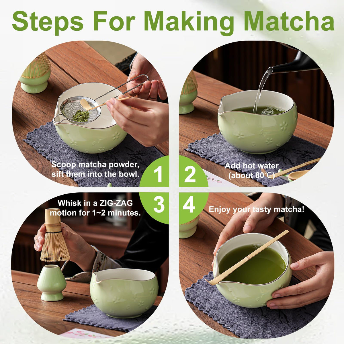 Matcha Whisk Set (Light Green)