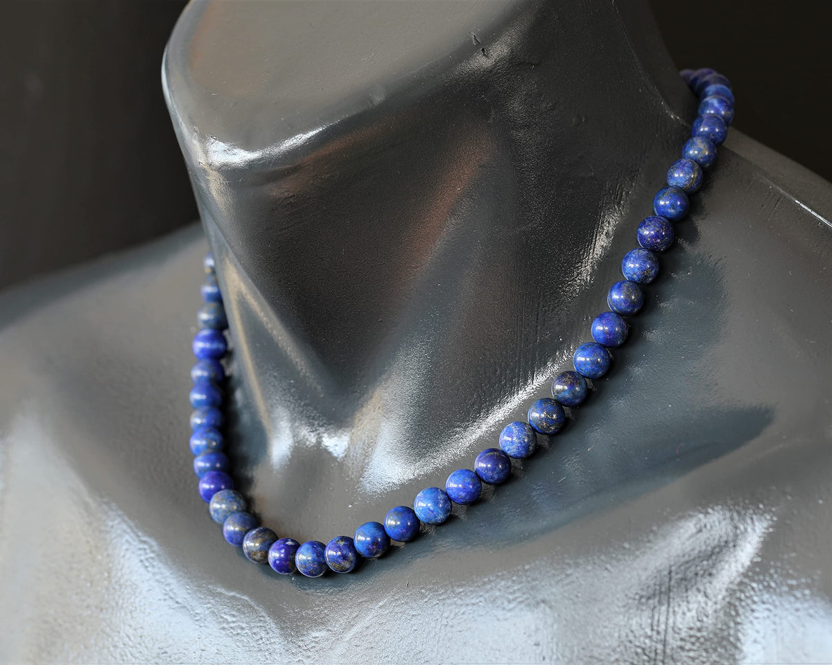 Natural Lapis Lazuli Beaded Choker Necklace (Lapis Lazuli / 38 Inches)