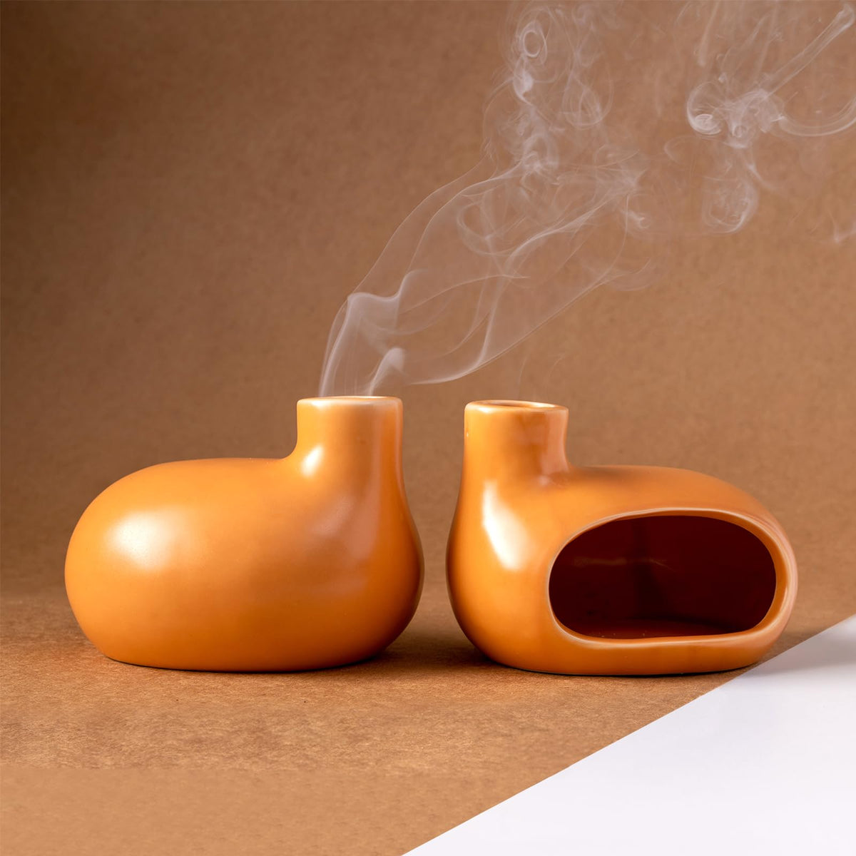Ceramic Palo Santo Holder (Classic Glazed Ceramics - Orange)