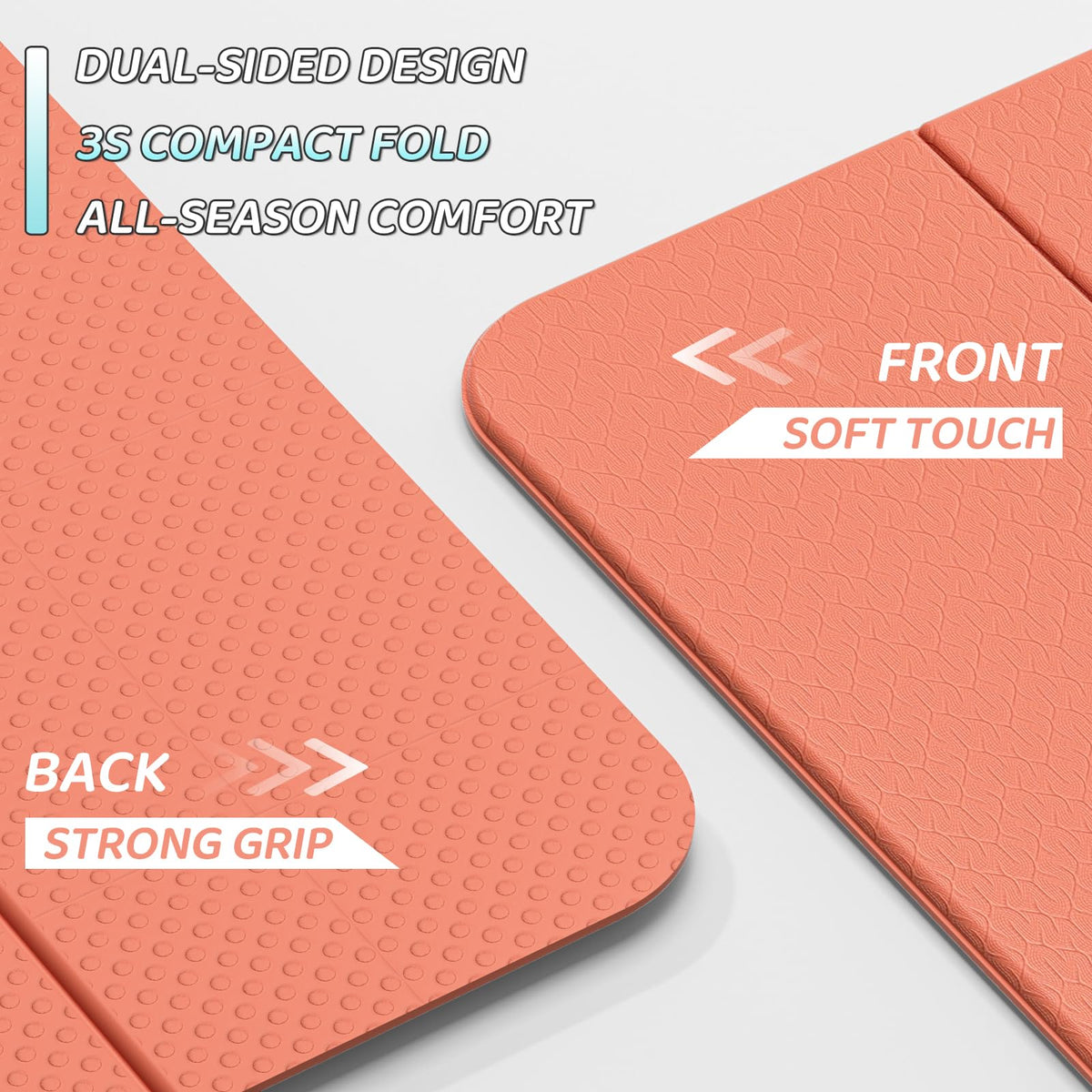 Foldable Yoga Mat 71 * 24 * 0.3 Inch (Orange)