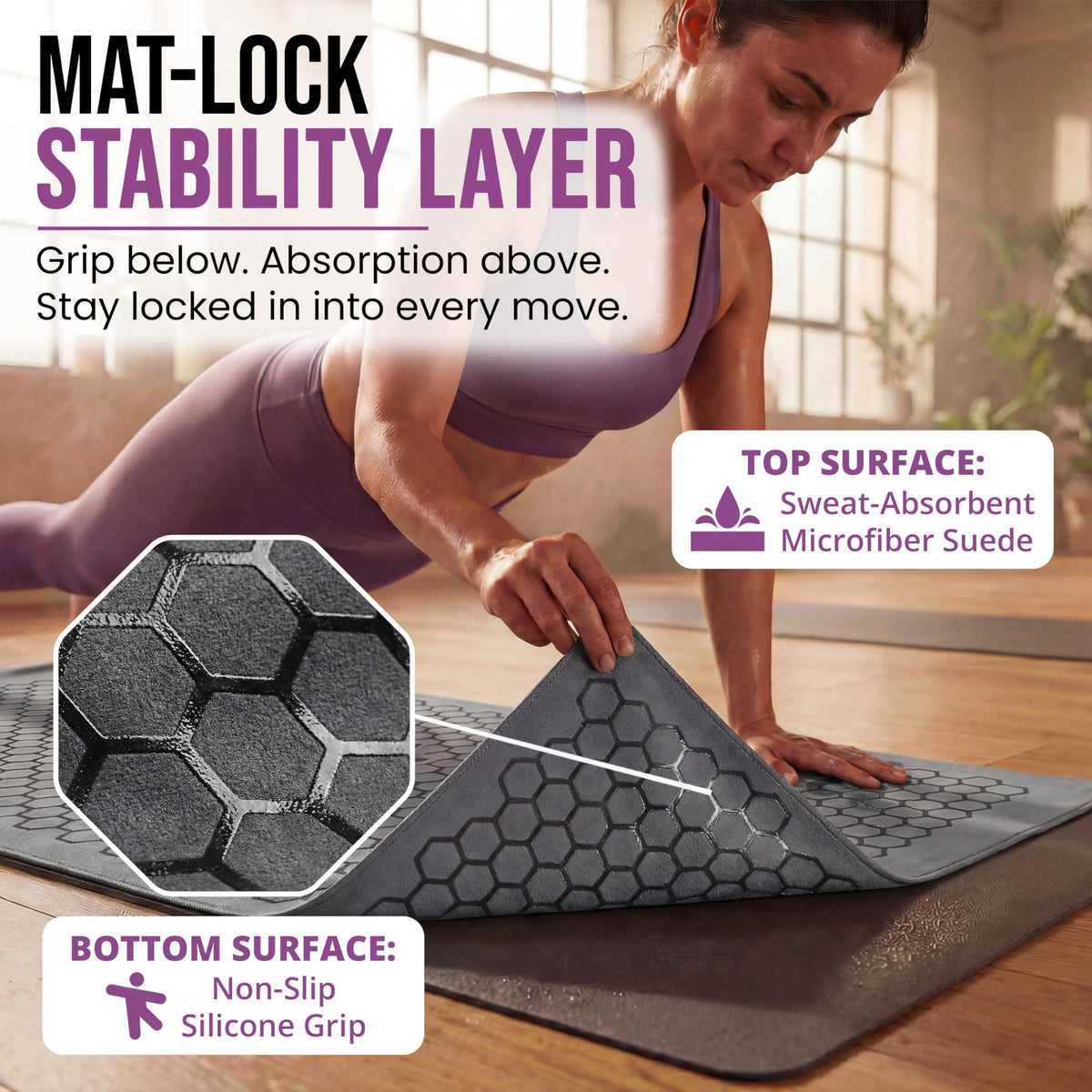 Hot Yoga Mat Towel (Gray)