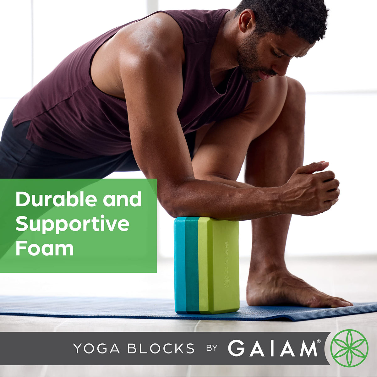 Yoga Block EVA Foam for Balance & Stretch (Blue Shadow Point / 1 Block)