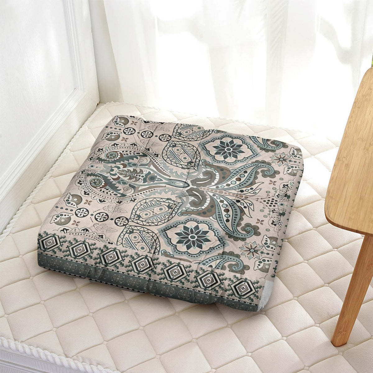 Meditation Cushion (Indian Floral / Square)