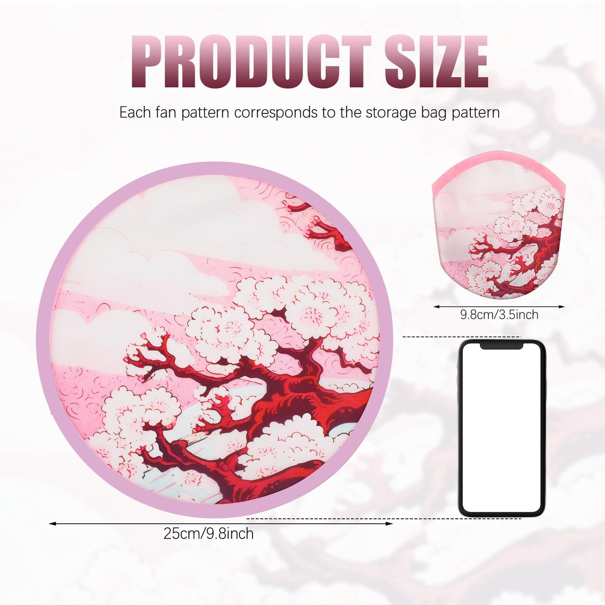 104 Pcs Japanese Foldable Flying Fan Round Hand Disc (Japanese Fan)