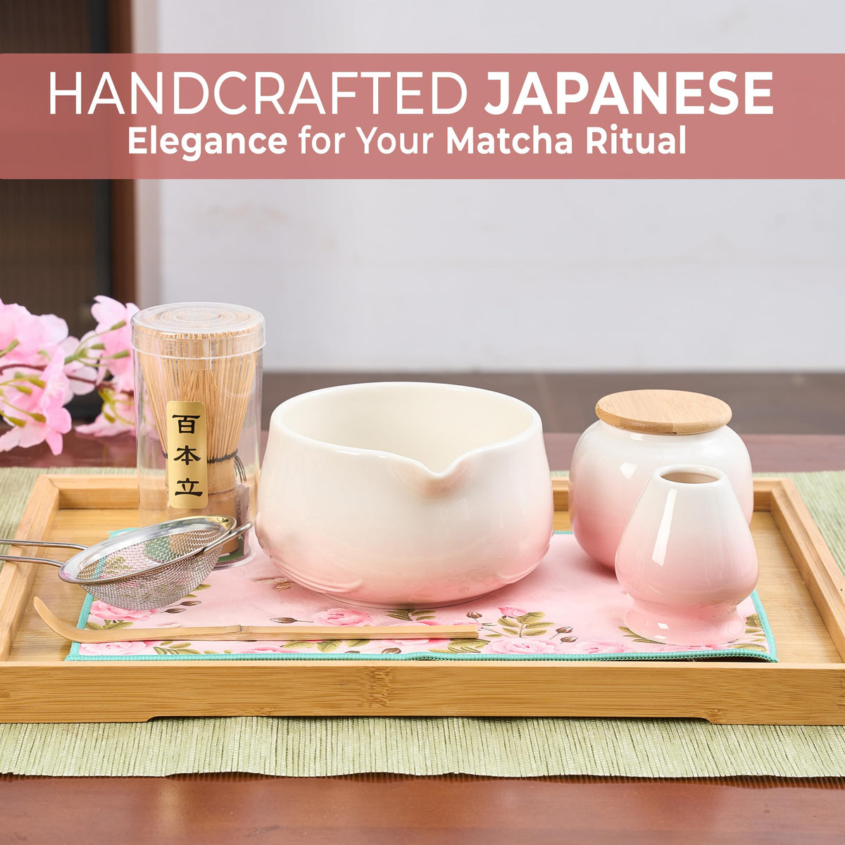 18 OZ Matcha Whisk Set (Pink)