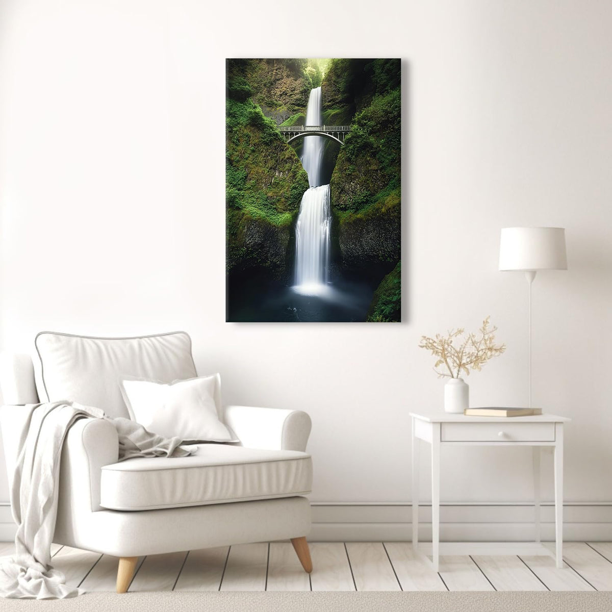 Waterfall Wall Art Natural National Park Canvas Prints Poster for Bedroom Living Room (24"L x 36"W / Nature08)