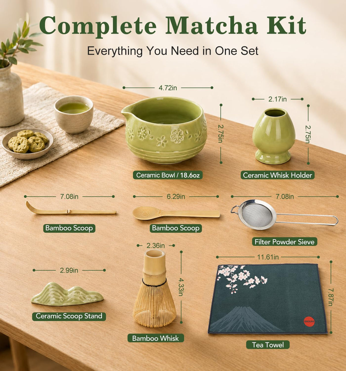 Matcha Whisk Set (Matcha Green)