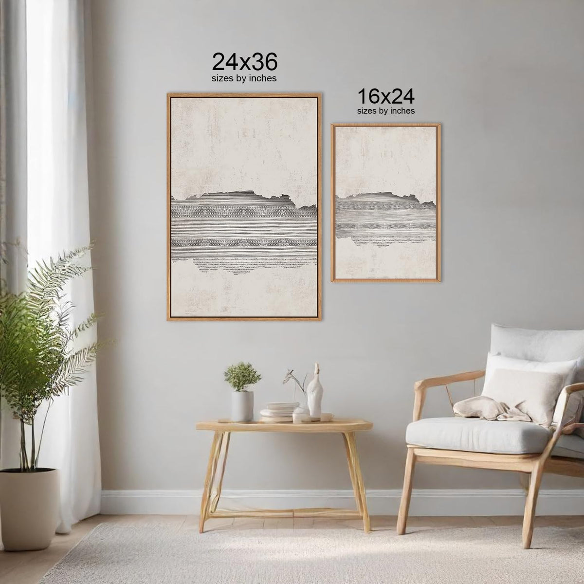 Modern Abstract Canvas Wall Art (Abstract Line / 24"L x 36"W)