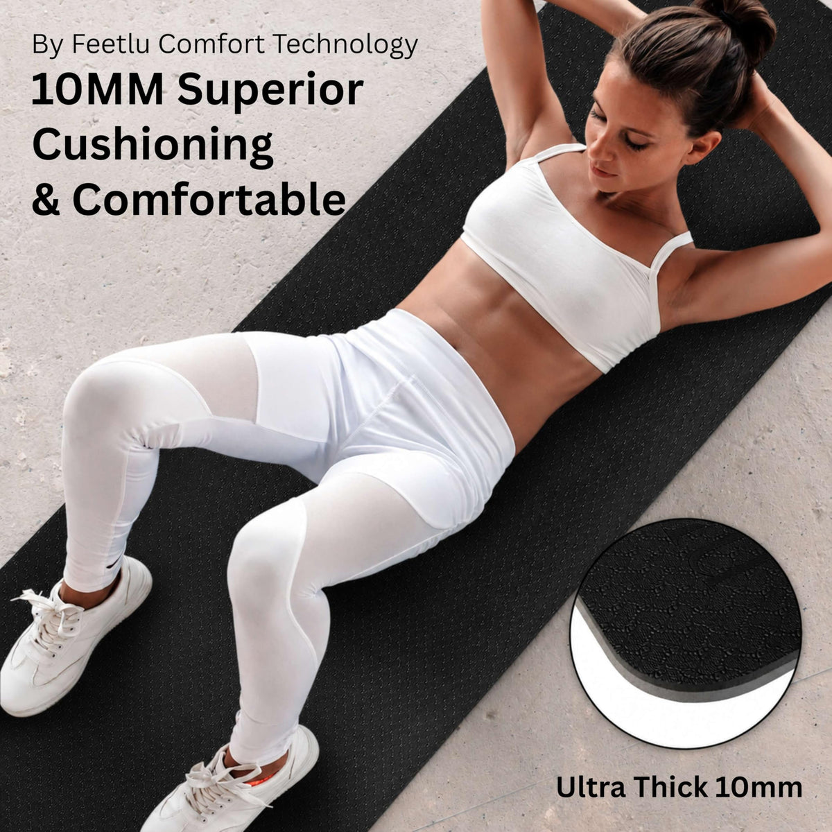 Cushioned Exercise Mat (Jet Black + Asphalt)