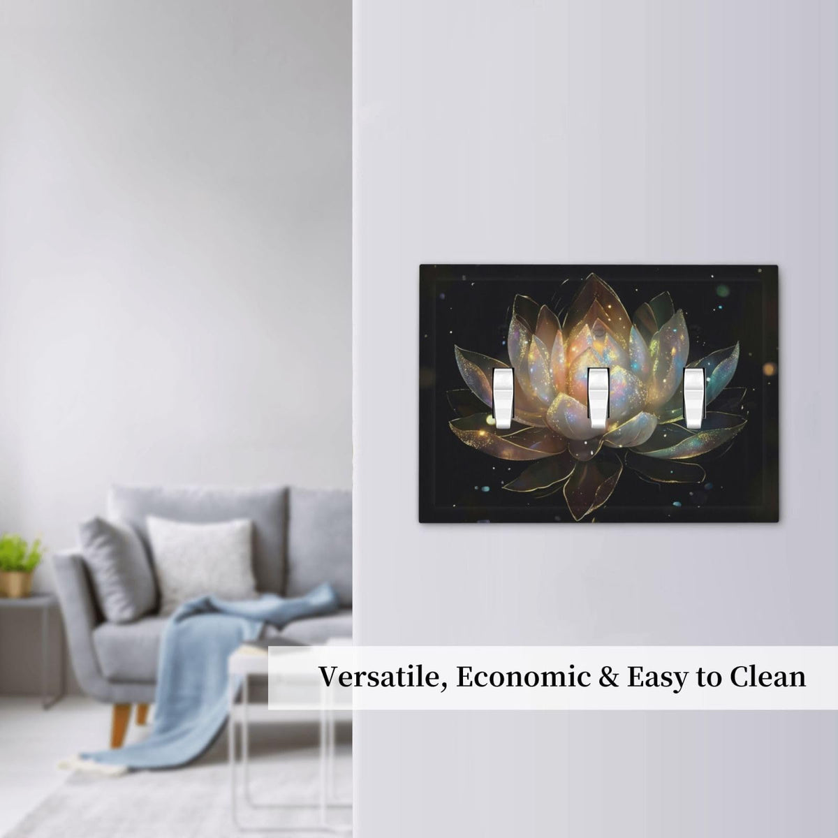 Spa Yoga Zen Lotus Flower 3 Gang Electrical Outlet Light Switch Cover Decorative Triple Toggle Wall Plate Electric Faceplate Switch Face Plate (Spa Yoga Zen Lotus Flower / 3 Gang Toggle Mid)