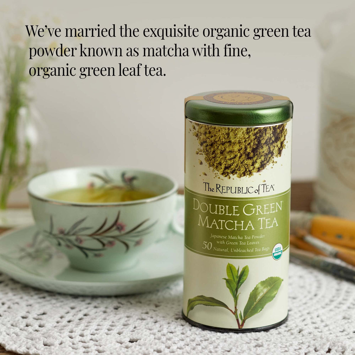 Organic Double Green Matcha Tea Refill Pack (250 Count (Pack of 1))