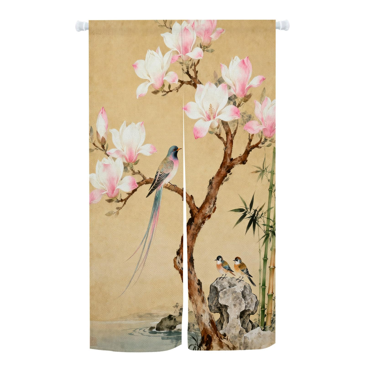 Noren Curtain (Beige Pink / 28.3"W x 59"L (Pack of 1))